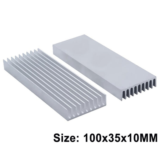 Awxlumv Customized heat sink aluminum profile 100x35x10 mm/ 3.94x1.38x 0.4 inch with Double Sided Thermal Tape for CPU IC LED Board