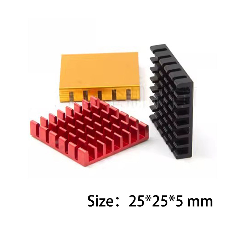 Electronic chip motherboard heatsink 25*25*5mm with broken groove with adhesive backing aluminum profile heat sinks