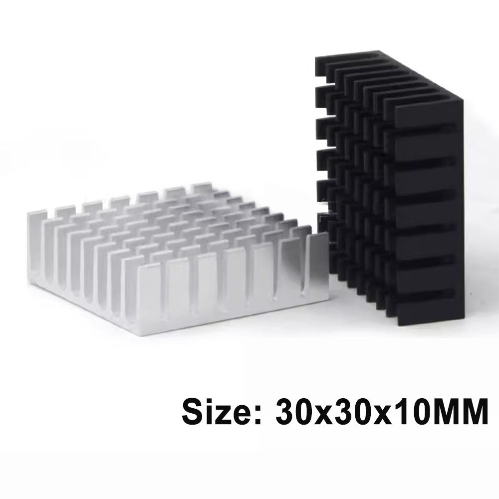 Awxlumv Heat Sink 30x30x10 mm/ 1.18x1.18x 0.4 inch Aluminum Small Heatsink with Double Sided Thermal Tape for CPU IC LED Board