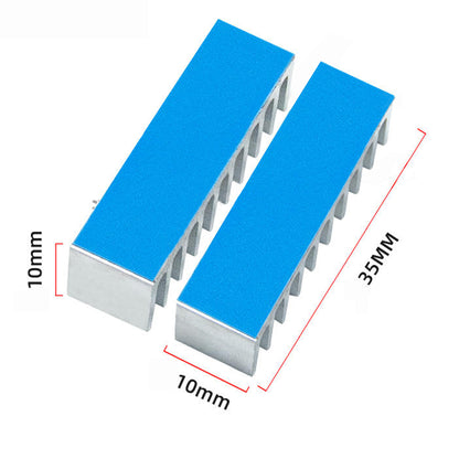 Awxlumv Heat Sink 10x35x10mm / 0.39x1.38x0.39inch Aluminum Small Heatsink with Double Sided Thermal Tape for CPU IC LED Board