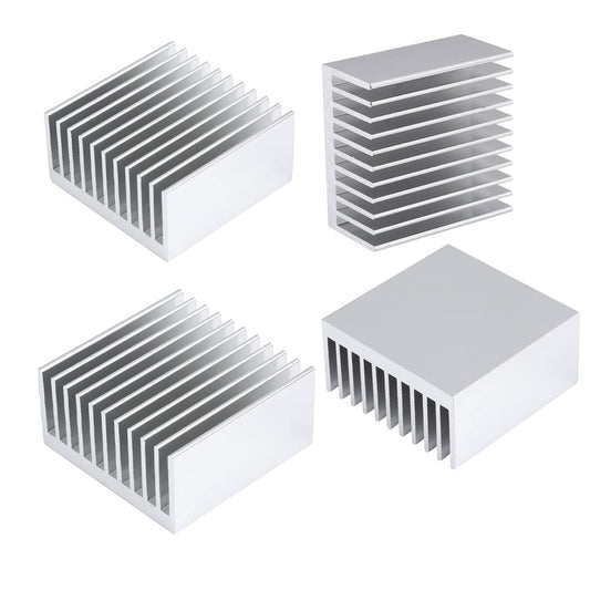 4PCS Heat Sink Kit 40x40x20mm/ 1.57"x1.57"x0.79", Anodized Aluminium Sliver Tone