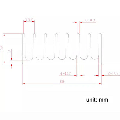 Awxlumv Heat Sink 28x28x11 mm/ 1.1x1.1x 0.43inch Aluminum Small Heatsink with Double Sided Thermal Tape for CPU IC LED Board