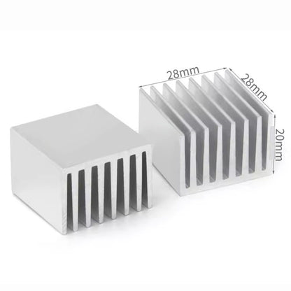 Awxlumv Heat Sink 28x28x20 mm/ 1.1x1.1x 0.79 inch Aluminum Small Heatsink with Double Sided Thermal Tape for CPU IC LED Board