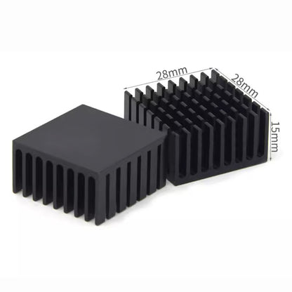 Awxlumv Heat Sink 28x28x15 mm/ 1.1x1.1x 0.59 inch Aluminum Small Heatsink with Double Sided Thermal Tape for CPU IC LED Board