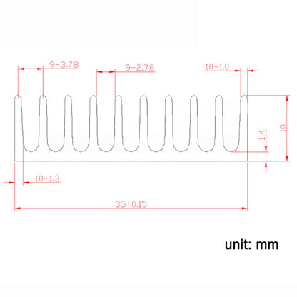 Awxlumv Heat Sink 10x35x10mm / 0.39x1.38x0.39inch Aluminum Small Heatsink with Double Sided Thermal Tape for CPU IC LED Board