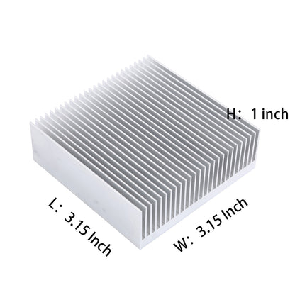 Aluminum 80mm Heat Sink 3.15x3.15x1inch/ 80x80x27mm Heatsink Large Radiator Circuit Board Cooling Cooler 26 Fins for LED, Power High Fans - Sliver