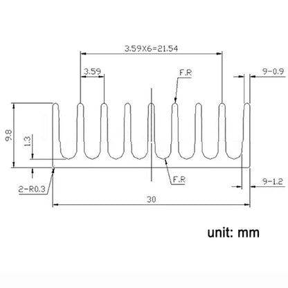 Awxlumv Heat Sink 30x30x10 mm/ 1.18x1.18x 0.4 inch Aluminum Small Heatsink with Double Sided Thermal Tape for CPU IC LED Board