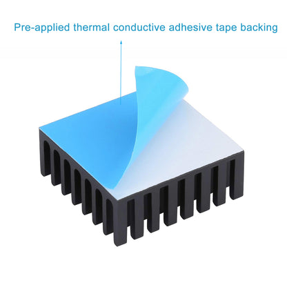 Awxlumv Small Aluminum Heatsink 25x25x10mm / 0.98x0.98x0.39inch for ASUS ROG Ally GPU IC Chips - 6pcs, Black