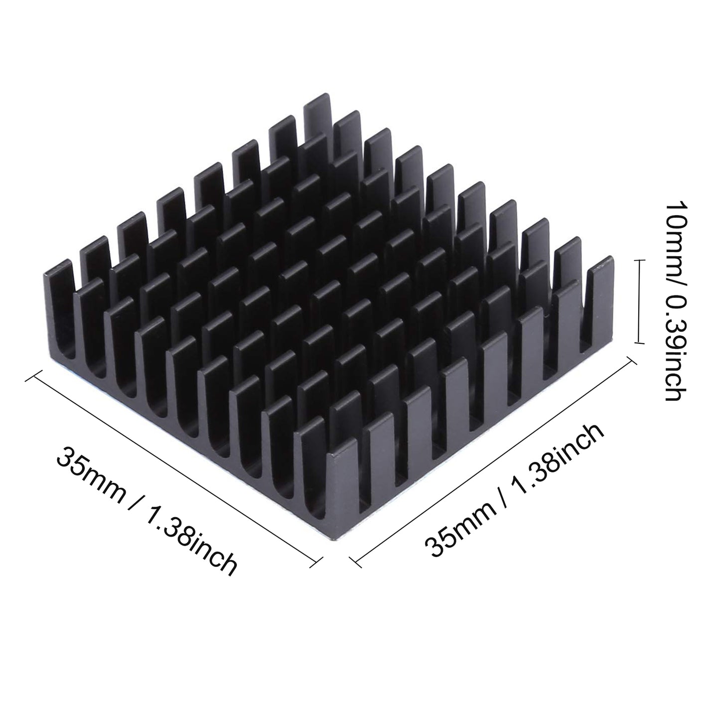 Awxlumv Heatsink 35x35x10mm / 1.38x1.38x0.39 inch Aluminum Small Heatsink with Double Sided Thermal Tape